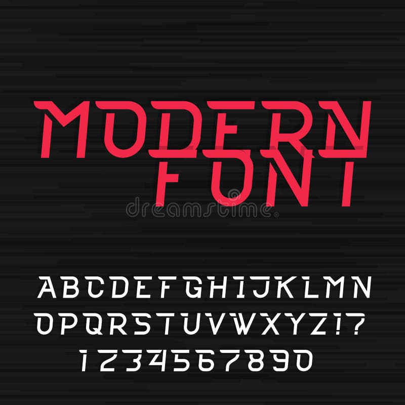 Dynamic futuristic alphabet vector font. stock illustration