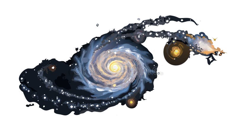 Dynamic Galaxy Swirl Cosmic Abstract Space Art, vector design Generative AI royalty free illustration