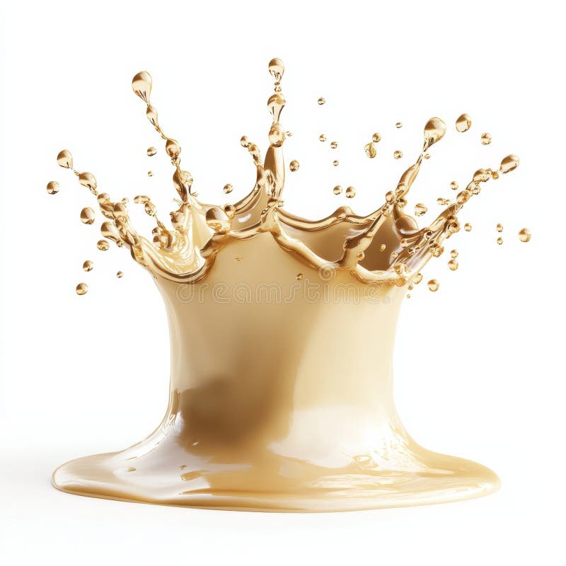 Dynamic Golden Droplets Splashing into Transparent Liquid Surface stock illustration