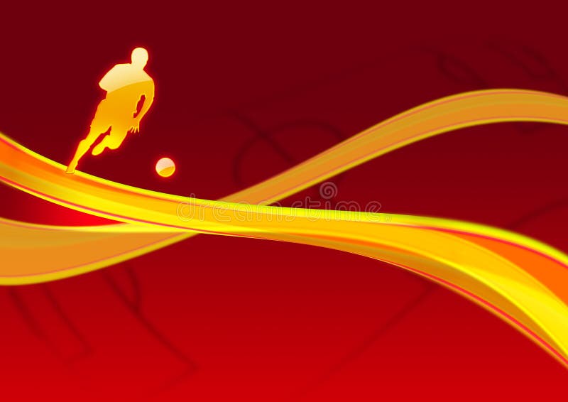 Dynamic golden football player royalty free illustration