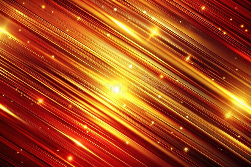Dynamic Golden Streaks on a Vibrant Red Background An Abstract Modern Design for Your Projects. Ignite your design projects with this captivating abstract image. Golden streaks of vibrant energy blaze across a bold red backdrop, creating a visually stunning and dynamic composition. The interplay of warm gold and intense red evokes a sense of movement and energy, ideal for showcasing modern aesthetics. This abstract background is perfect for websites, social media graphics, posters