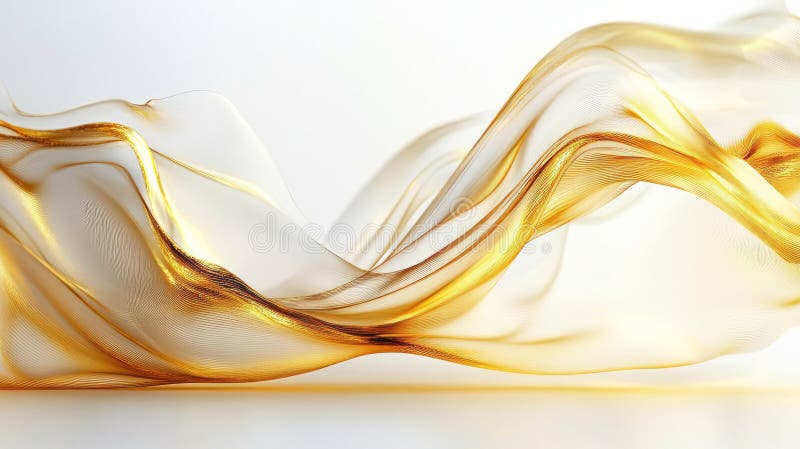 Dynamic golden wave on white background royalty free illustration