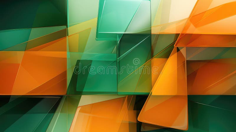 Dynamic green and orange abstract vector illustration