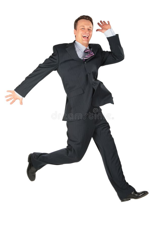 Dynamic happy businessman royalty free stock photos