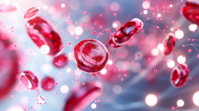 Dynamic and Interactive Visualization of Red Blood Cells in Continuous Motion for InDepth Comprehensive Analysis and royalty free stock image