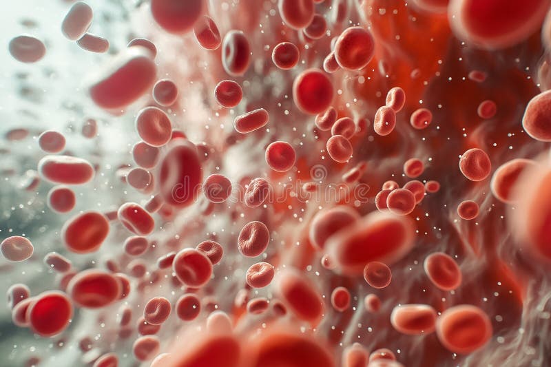 Dynamic and Interactive Visualization of Red Blood Cells in Continuous Motion for InDepth Comprehensive Analysis and stock image