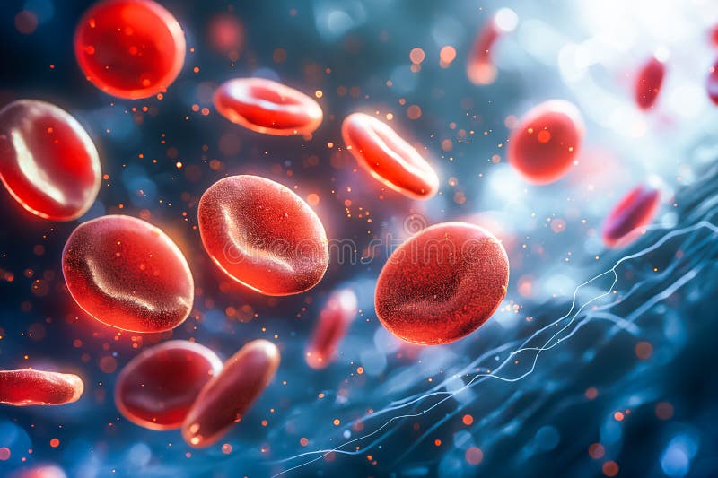 Dynamic and Interactive Visualization of Red Blood Cells in Continuous Motion for InDepth Comprehensive Analysis and royalty free stock photos
