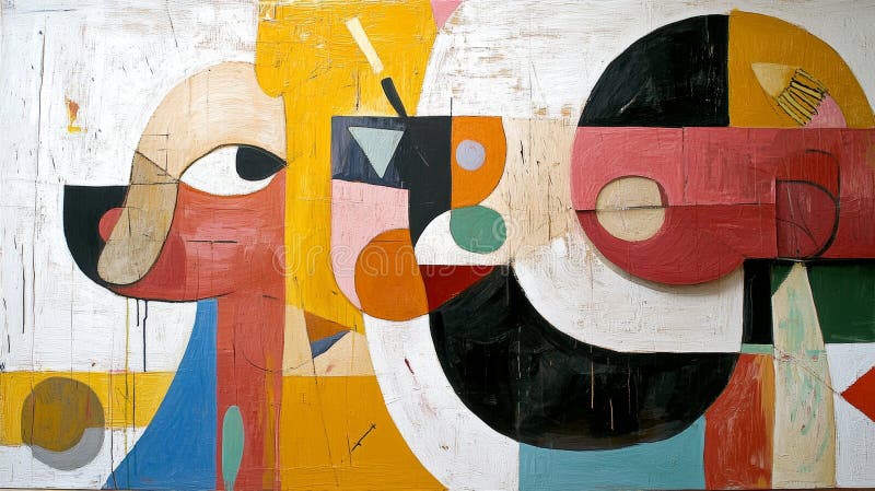 Dynamic Juxtaposition of Shapes and Forms in an Avant-garde Mural that ...