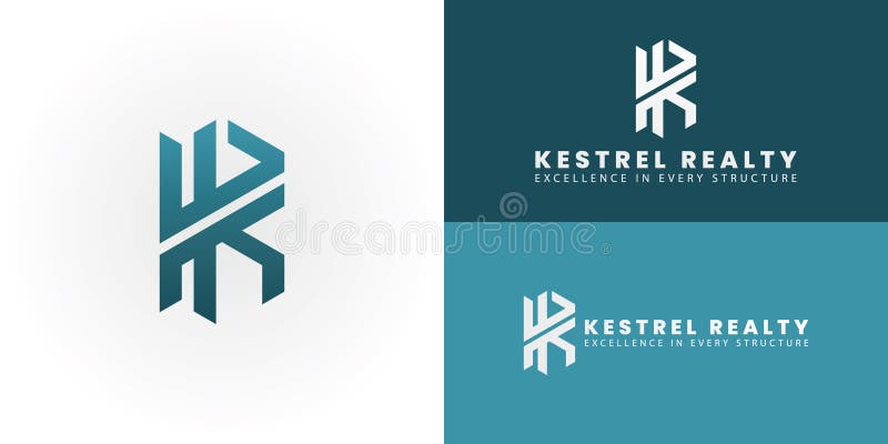 The dynamic KR logo for Real Estate and Construction features a modern and geometric design that symbolizes strength, innovative architecture, and solid foundations in the industry. Kr logo real estate vectors
