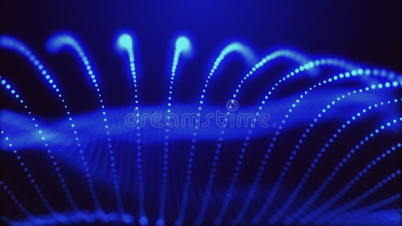Dynamic and mesmerizing blue wave patterns of light, energy and artistic expression, evoking a sense of energy and innovation stock illustration