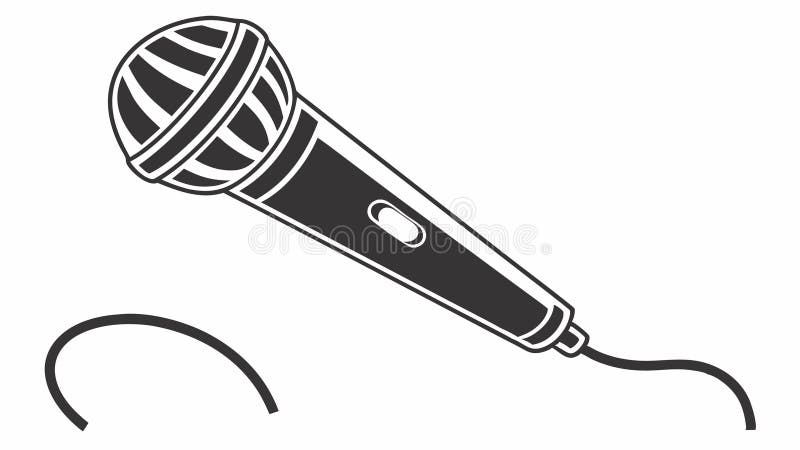 Dynamic microphone detailed line art for sound engineering vector design Generative AI royalty free illustration