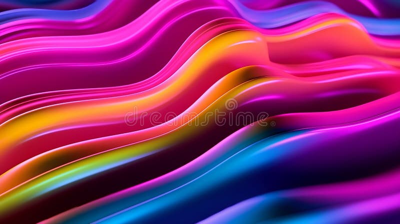 Un fundal dinamic multicolor cu linii curbate. ai generativ royalty free illustration