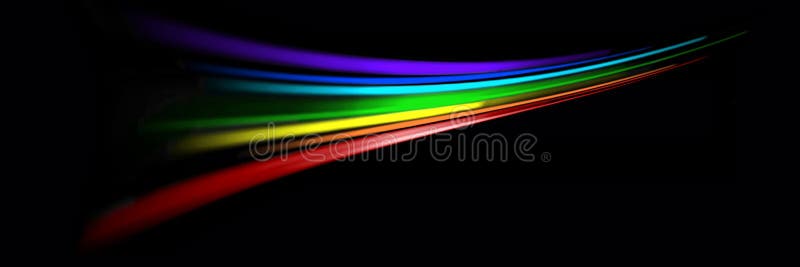 Dynamic multicolored glowing lines on a black background stock photo