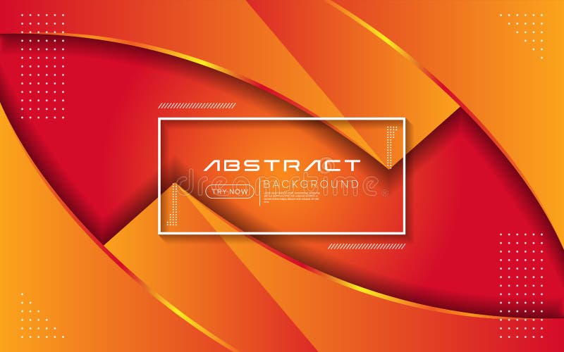 Dynamic orange color background with abstract fluid textured decoration design stock illustration