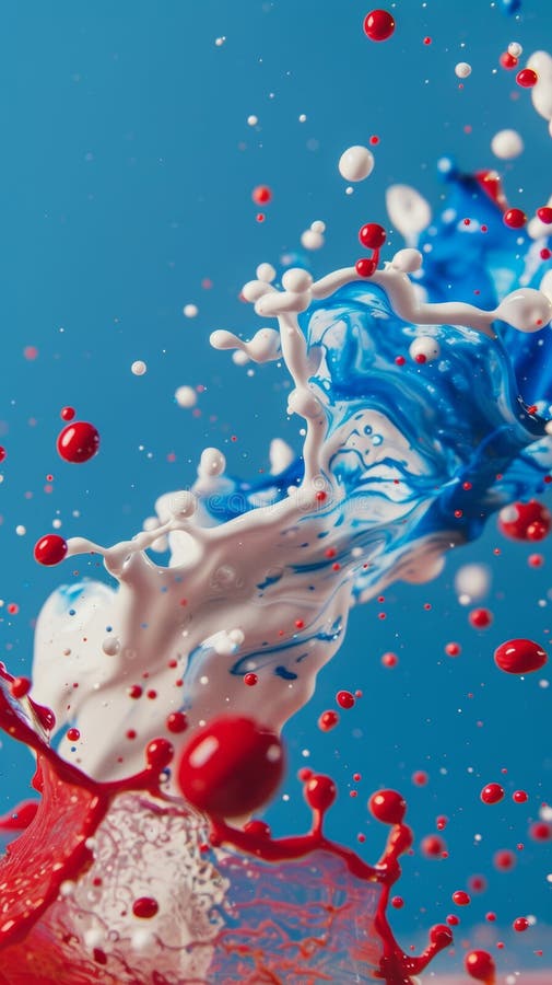 Paint Splash Red White Blue