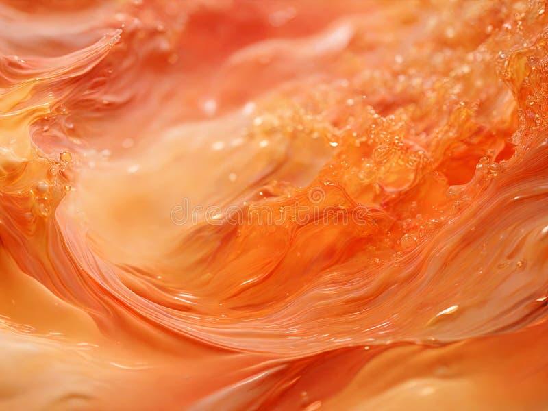 Dynamic peach fuzz color fluid splashing and spraying, abstract background royalty free illustration