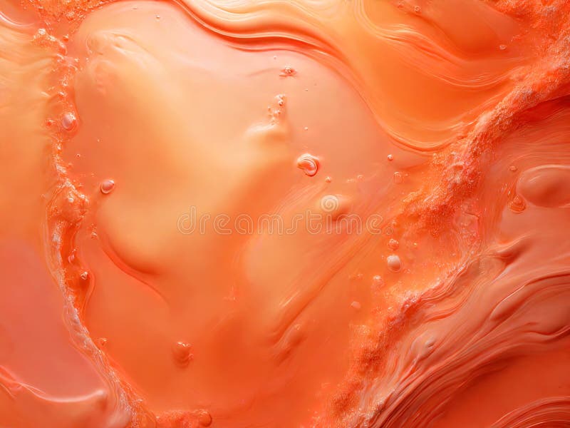 Dynamic peach fuzz color fluid splashing and spraying, abstract background vector illustration
