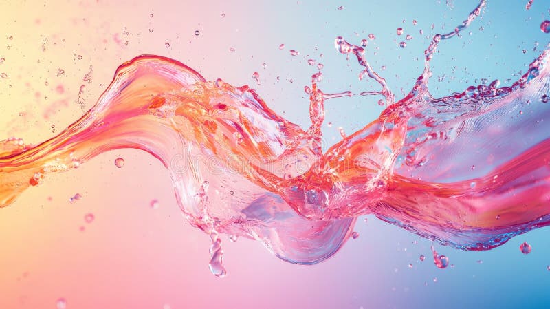 Dynamic pink splash in a vivid background stock images
