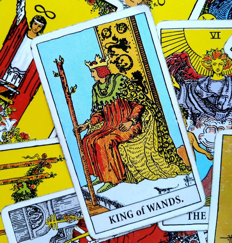 King of Wands Tarot Card Dynamic Powerful Strong Leader Ruler Boss Director Experienced Mentor Role-Model Goal-Sette