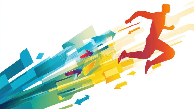 Dynamic Runner AI Art stock illustrationer