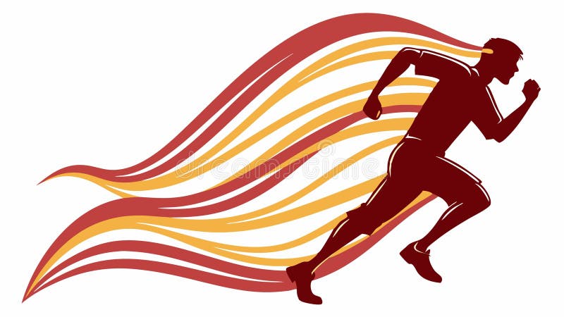 Dynamic Runner med brott. Hastighet och atelticism. vektordesign Generativ AI vektor illustrationer