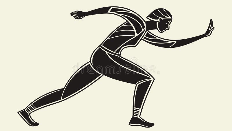 Dynamic Runner Silhouette Athlete in Motion vetor design Generative AI vektor illustrationer
