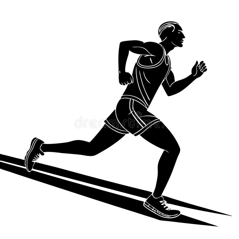 Dynamic Runner Silhouette för Fitness Themes och Motivational Designings royaltyfri illustrationer