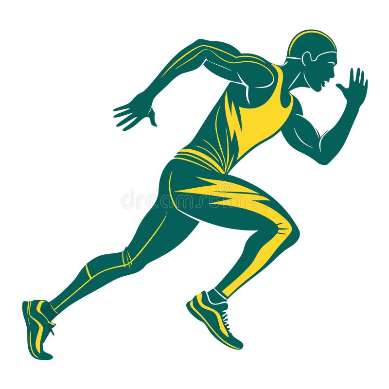 Dynamic Runner Silhouette i fet Athletic Outfit for Fitness and Sports Design royaltyfri illustrationer