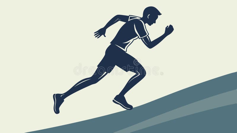 Dynamic Runner Silhouette Vector Fitness och Progress-vektordesign Generative AI stock illustrationer