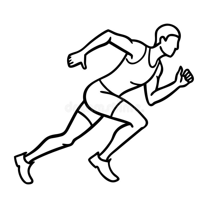Dynamic Runner Silhouette Vector för Athletic Illustrations and Sports DeDesignations royaltyfri illustrationer