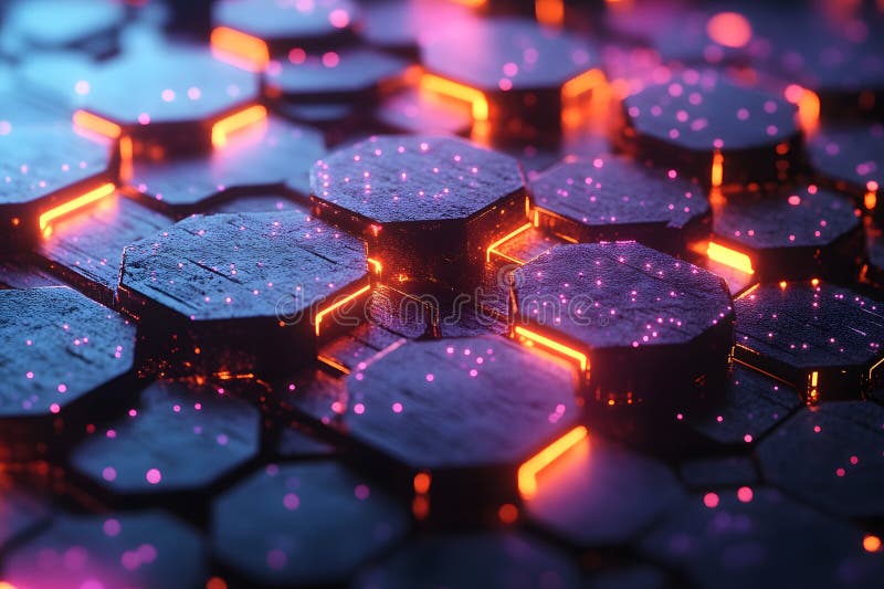 Futuristic Glowing Hexagonal Pattern for Digital Design and Tech Backgrounds Generative AI vector illustration