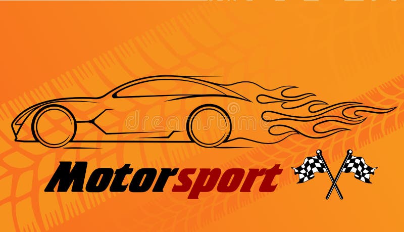 Dynamic silhouette of the car, logo automotive topics royalty free illustration