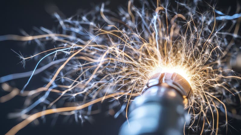 Dynamic Sparkling Fireworks Erupting From Bottle Neck Against Dark Background royalty free illustration