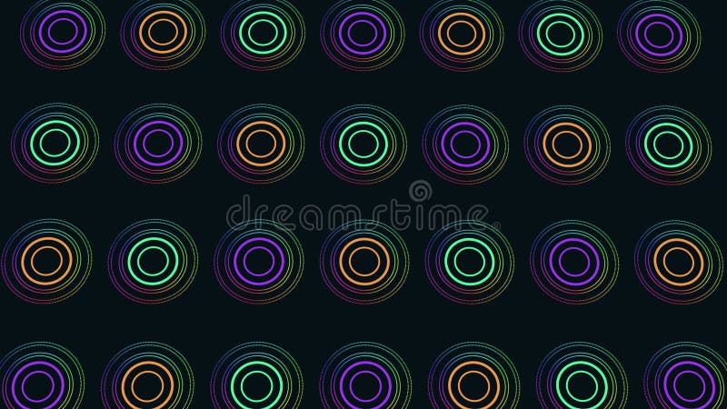 Spirală dinamică a cercurilor colorate pe fond negru stock illustration