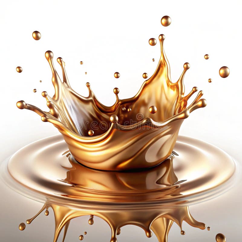 Dynamic splash of metallic liquid a dramatic captured in high detail isolated on white background royalty-vrije illustratie