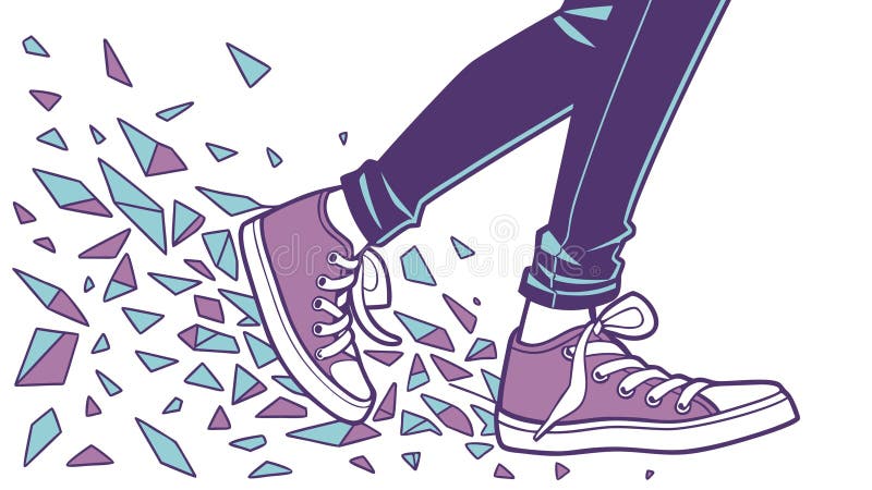 Dynamic Step, Shattering Ground Effect, Progressive Movement, vector design Generative AI royalty free illustration