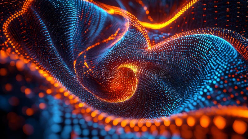 A dynamic stream of digital data flowing through a vivid technological tunnel. royalty free stock photos