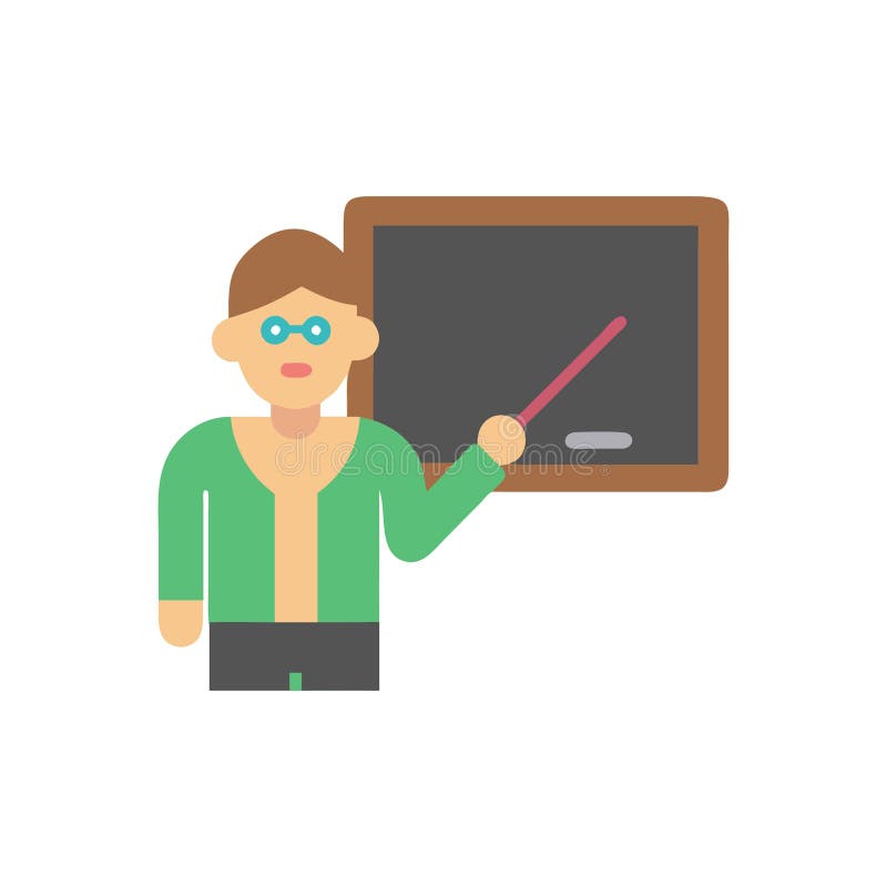 Creative Teacher Icon for Classrooms stock illustration