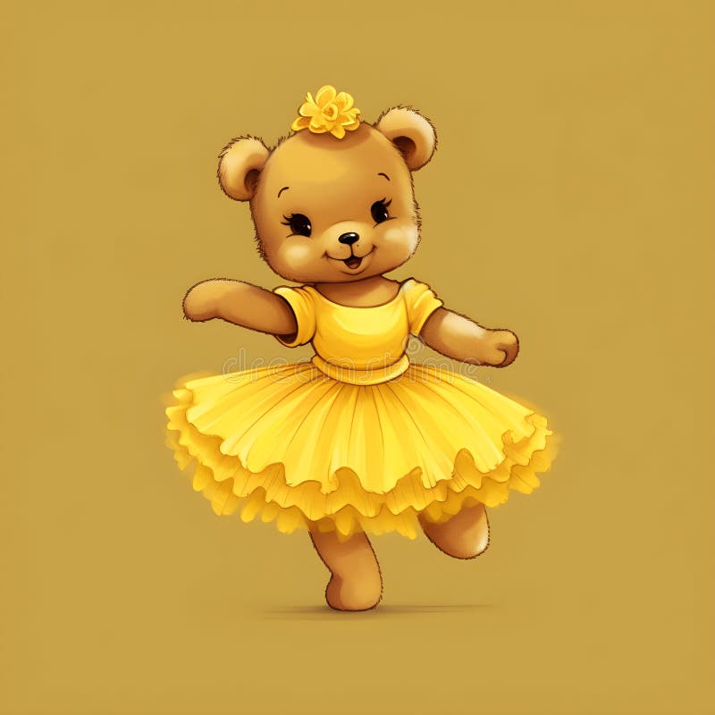 Dynamic teddy tutu image royalty free illustration