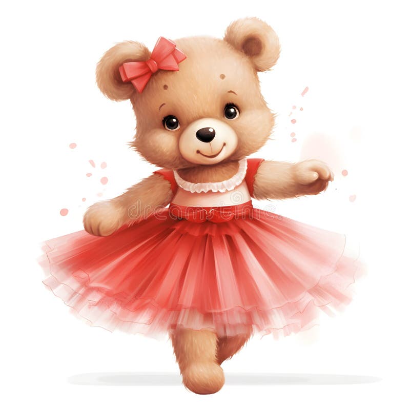 Dynamic teddy tutu image royalty free illustration