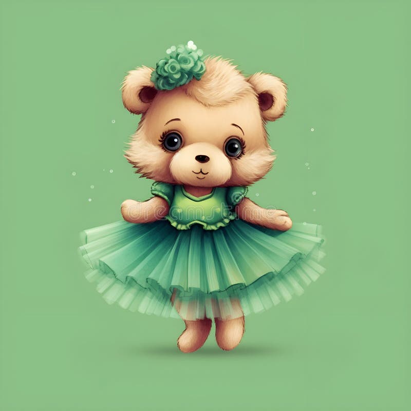 Dynamic teddy tutu image vector illustration