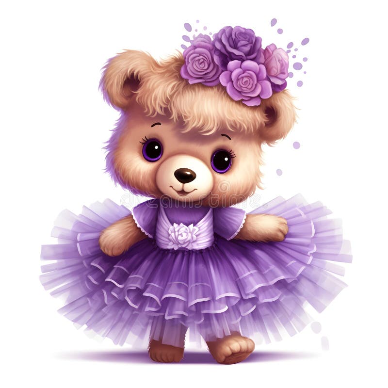 Dynamic teddy tutu image royalty free illustration