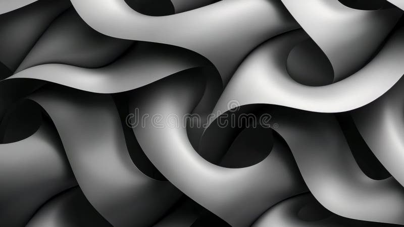 Dynamic textile design featuring flowing patterns in black and gray shades with a modern artistic flair abstract composition royalty illustrazione gratis