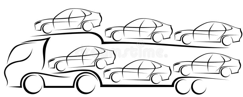 Vettore illustrazioni da camion auto vettore pieno da sei veicoli come designazione dell'organizzazione o istituzione azienda.