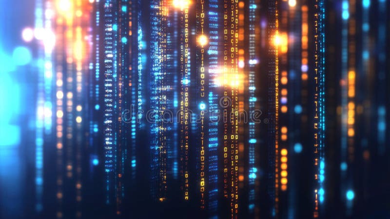 Dynamic visual representation of data streams in a futuristic digital environment royalty free stock photo