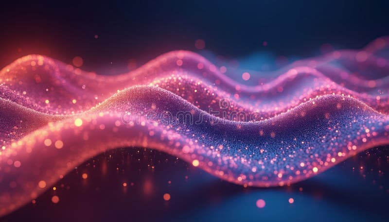 Dynamic wave abstract gradient tech background. Digital futuristic art, particle flow, modern design. Conceptual illustration
