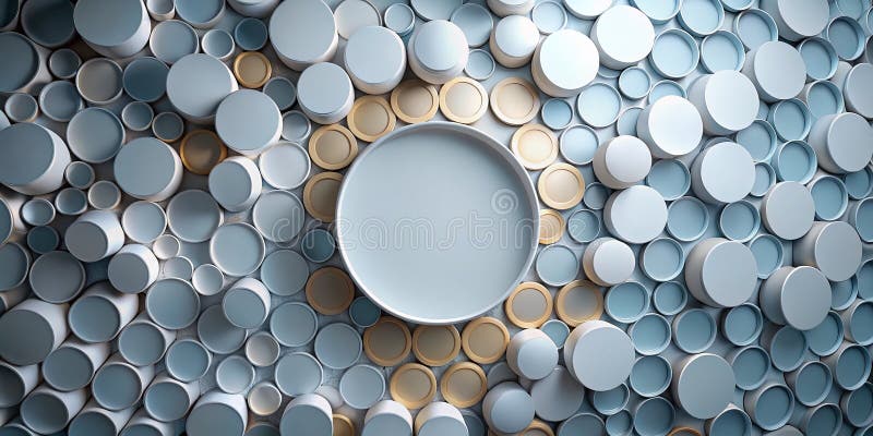 Dynamic White and Gray Circles A Stunning 3D Wallpaper Design Featuring Abstract Patterns Soft Gradients and Textures stock illustration