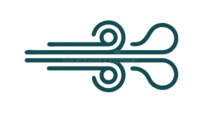 Dynamic Wind Flow Icon Vector für Wetterluftbewegung Vektordesign Generative AI lizenzfreie abbildung