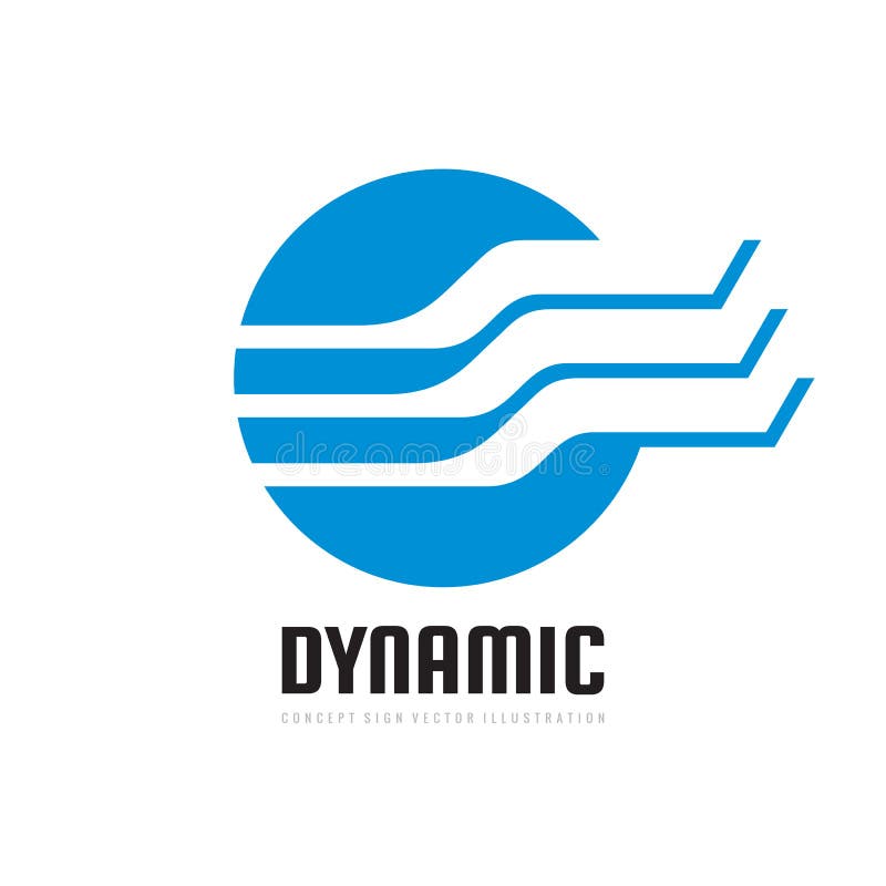 Dynamic wing - vector logo design. Abstract shape in circle creative sign. Transport icon. vector illustration