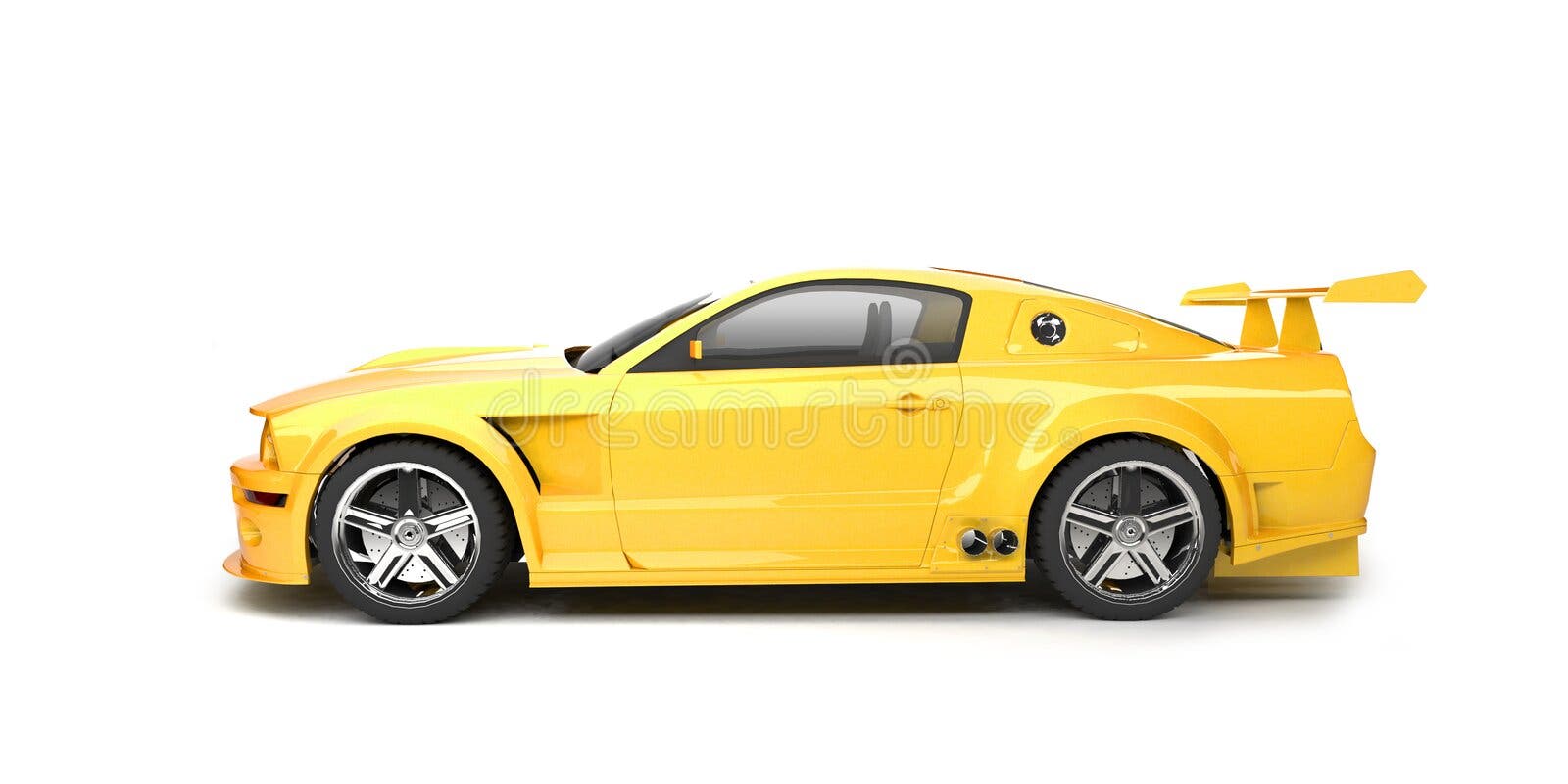 Yellow Sport Car Front View Stock Illustration Illustration of shine